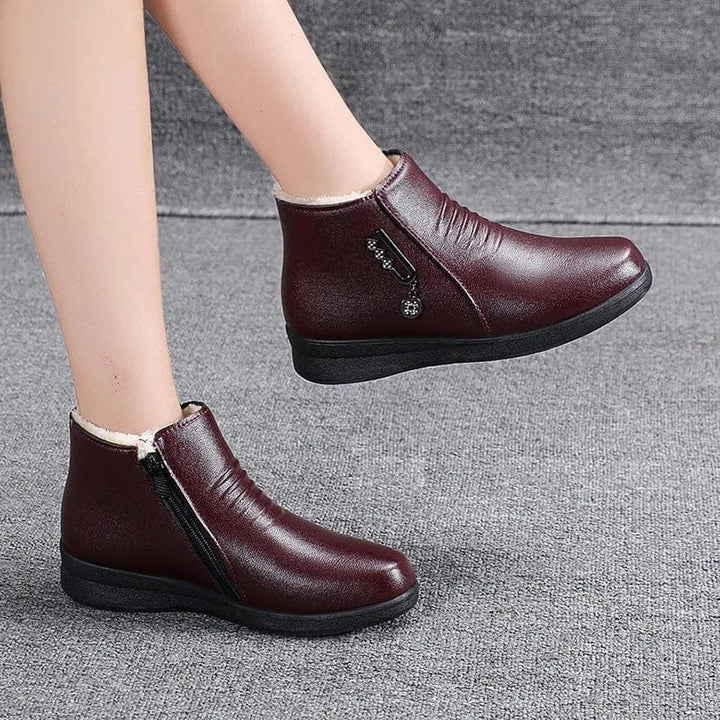 Aimee | Women's Shearling-Lined Ankle Boots with Side Zip