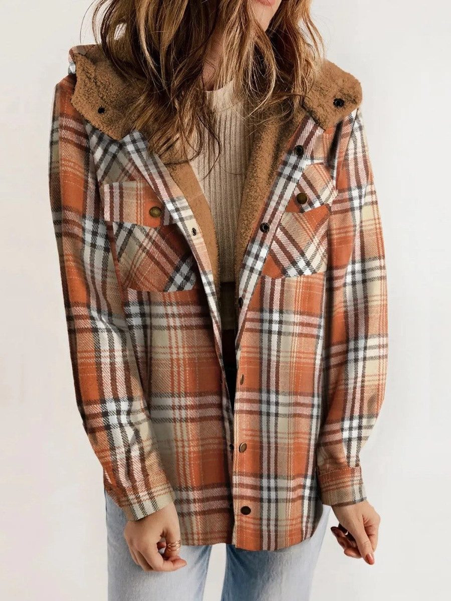 Thomasetta | Women's Oversized Plaid Jacket with Hood