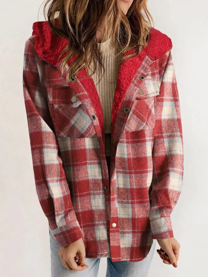 Thomasetta | Women's Oversized Plaid Jacket with Hood