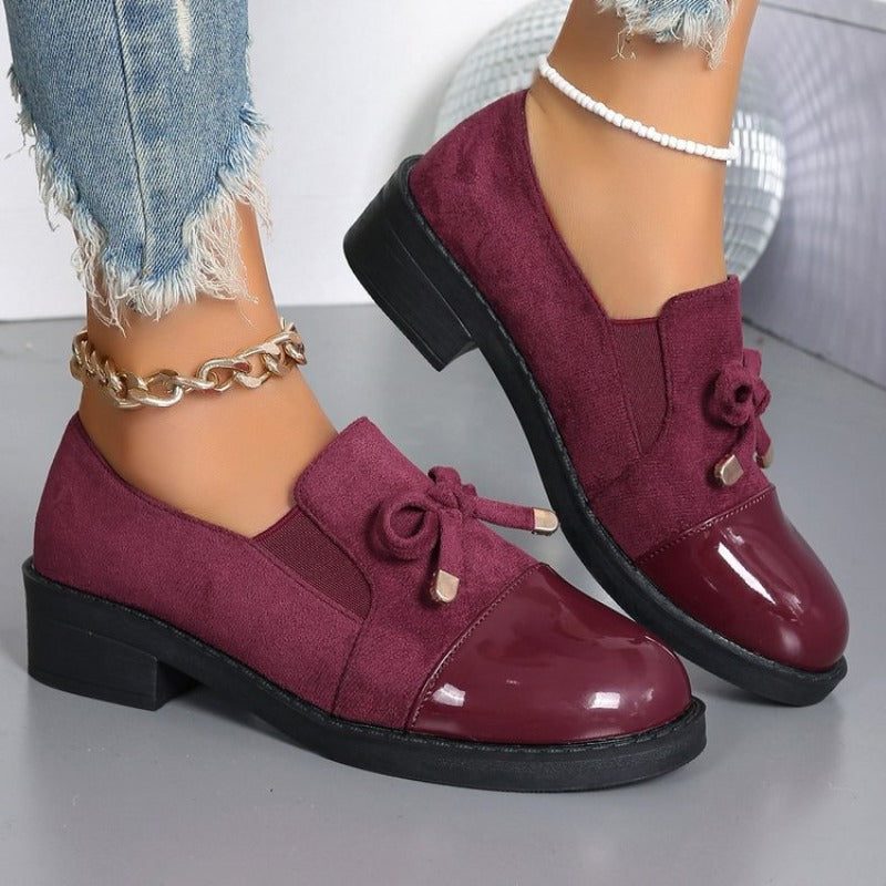Amalie Patent Toe-Cap Loafers with Bow Detail - image 2