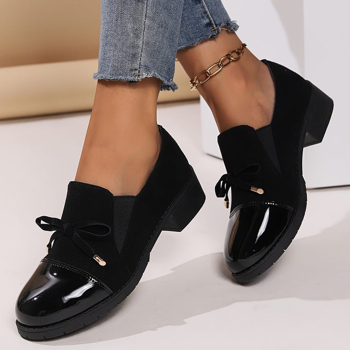 Amalie Patent Toe-Cap Loafers with Bow Detail - image 5
