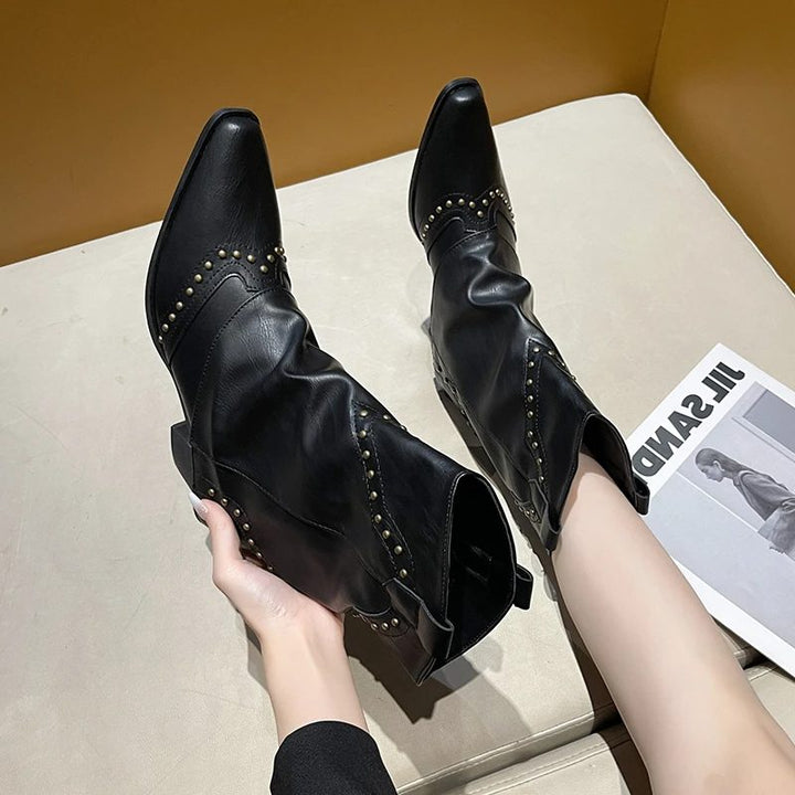 Yolanthe | Women's Western Ankle Boots with Studs