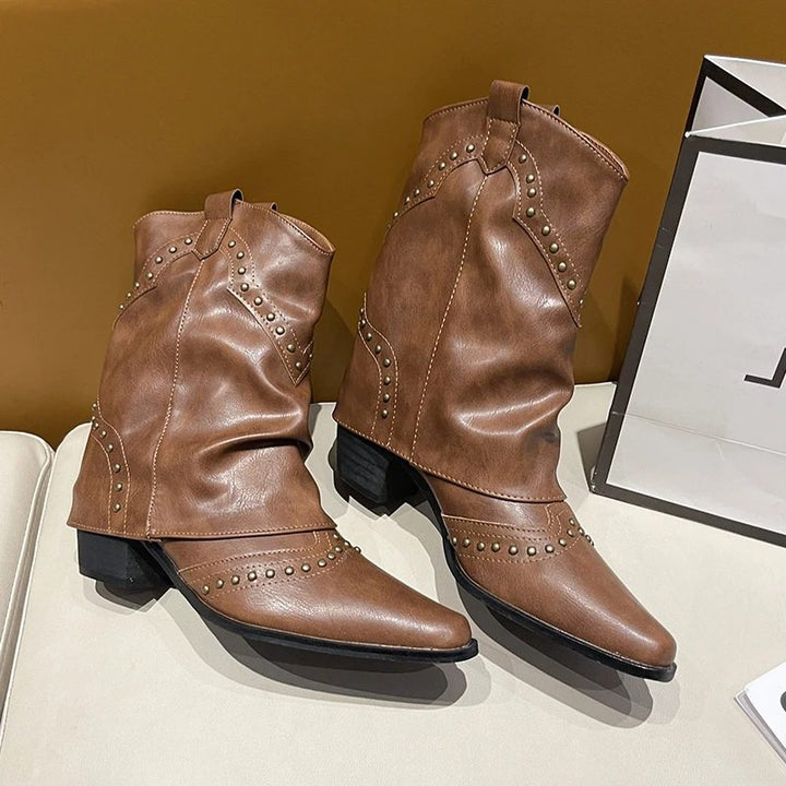 Yolanthe | Women's Western Ankle Boots with Studs