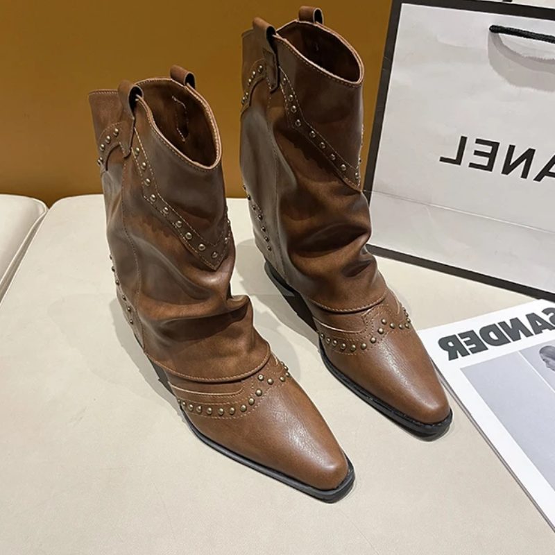 Yolanthe | Women's Western Ankle Boots with Studs
