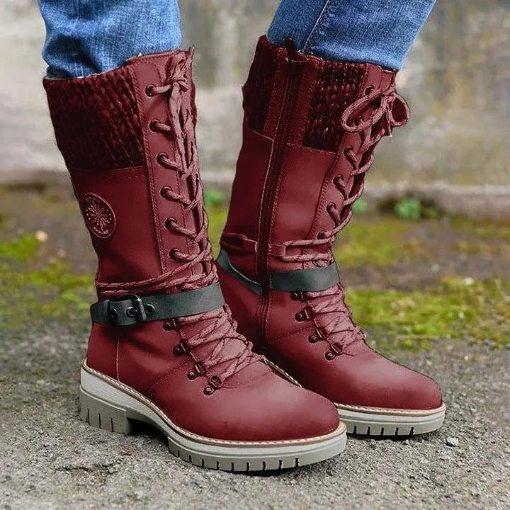 Annalena | Women's Platform Winter Boots with Lace-Up