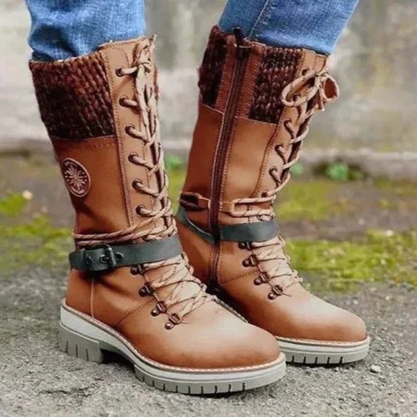Annalena | Women's Platform Winter Boots with Lace-Up