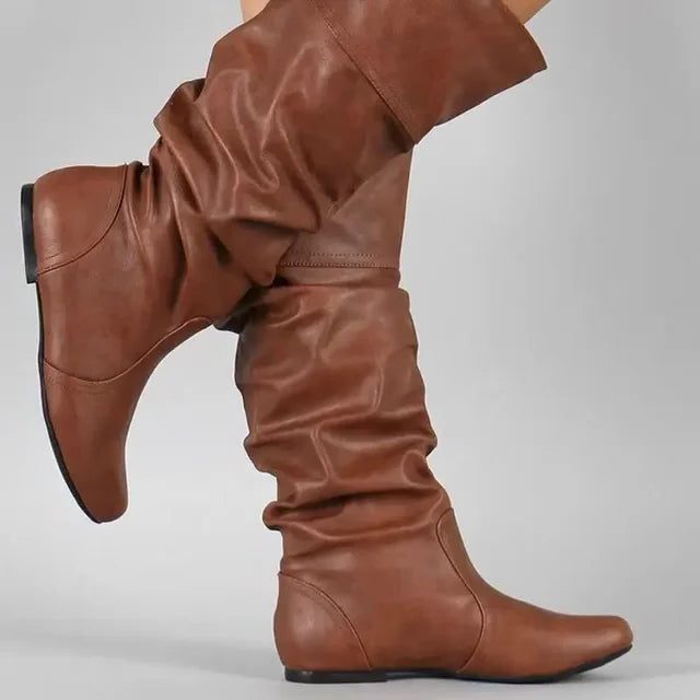 Tullia | Women's Ruched Mid-Calf Slouch Boots
