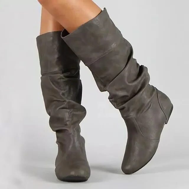 Tullia | Women's Ruched Mid-Calf Slouch Boots