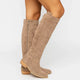 Colette | Knee-High Suede Boots with Block Heel for Women - Lavinem