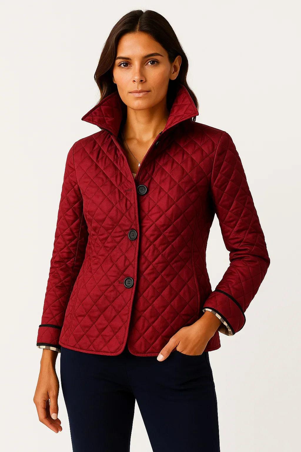 Anna | Women's Quilted Button-Down Blazer