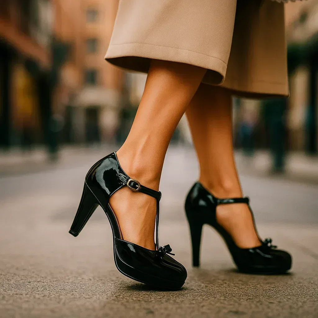Lauren | Women's Platform T-Strap Mary Jane Heels, image 9