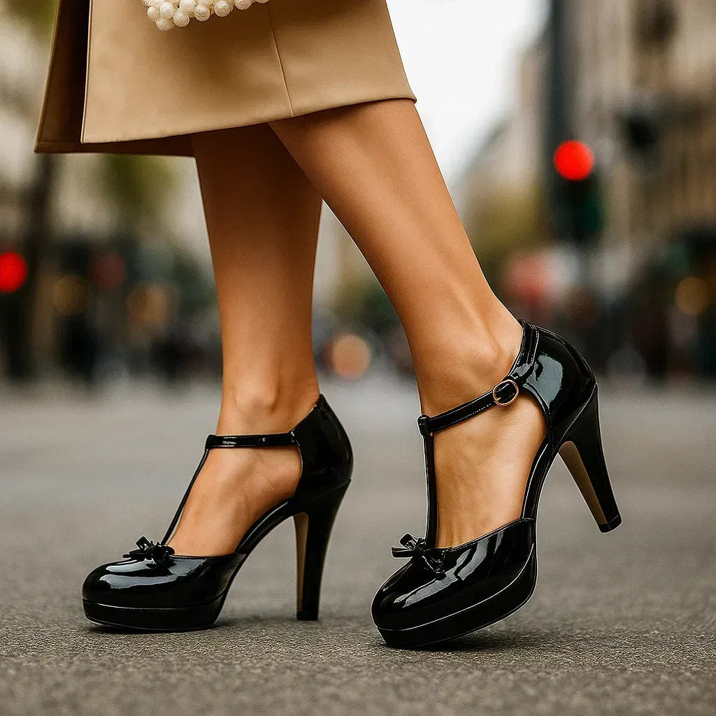 Lauren | Women's Platform T-Strap Mary Jane Heels, image 7