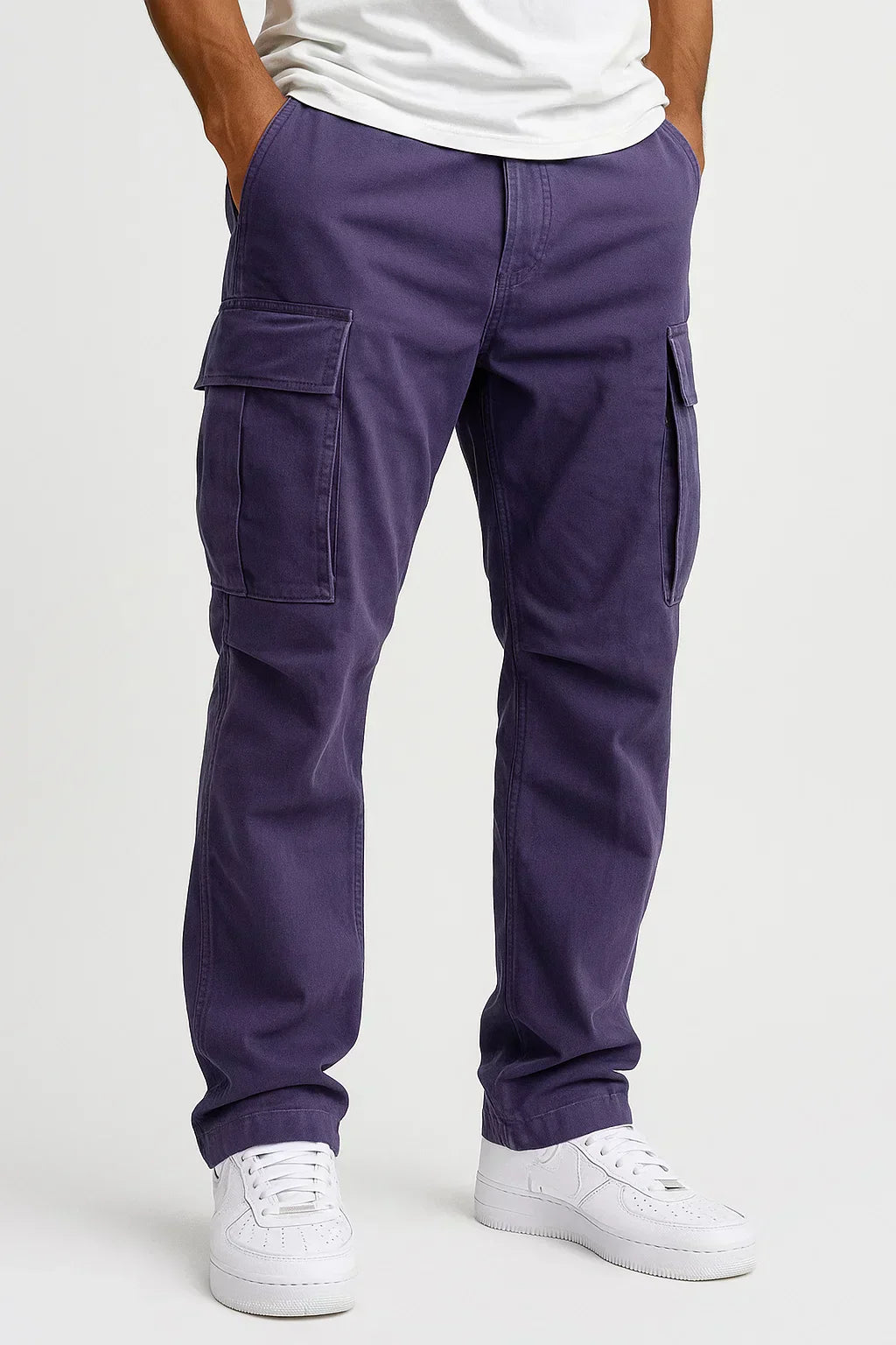 mens-cotton-cargo-trousers-with-elasticated-waist-loose-fit