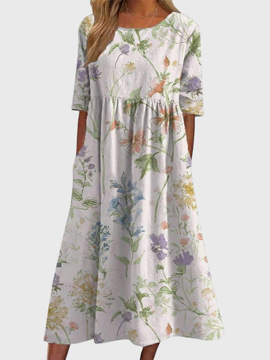 Women's Relaxed-Fit Flowy Midi Dress for Formal Occasions — view 4