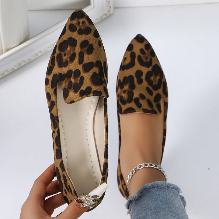 Kitty | Women's Leopard Print Pointed Slip-On Flats