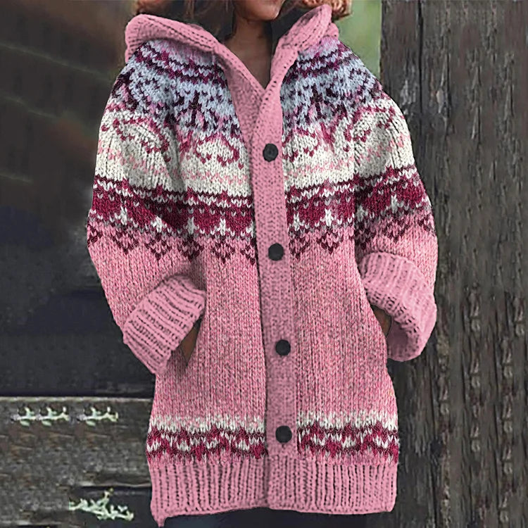 Alondra | Women's Nordic Hooded Knit Cardigan