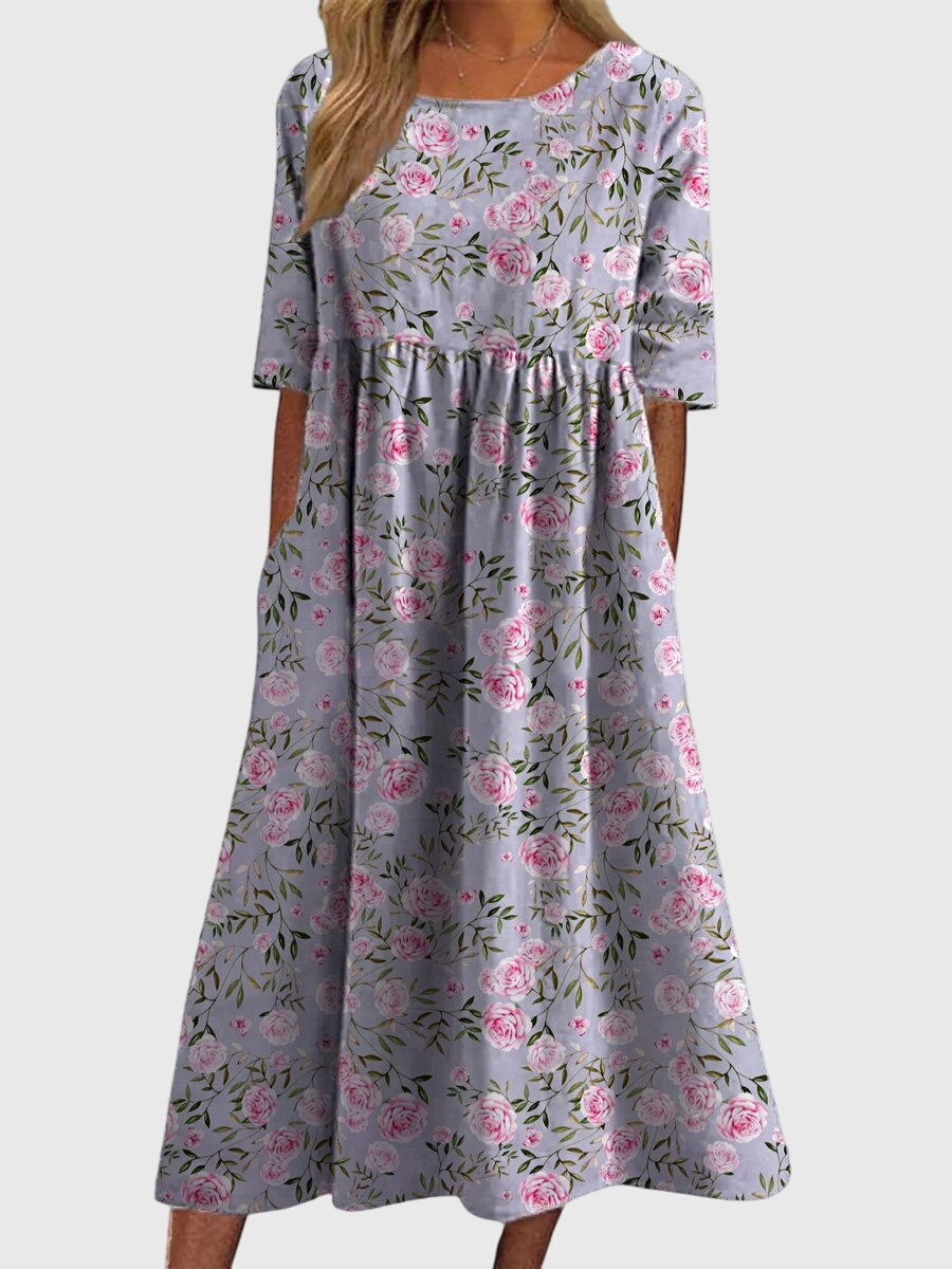 Women's Relaxed-Fit Flowy Midi Dress for Formal Occasions — view 6