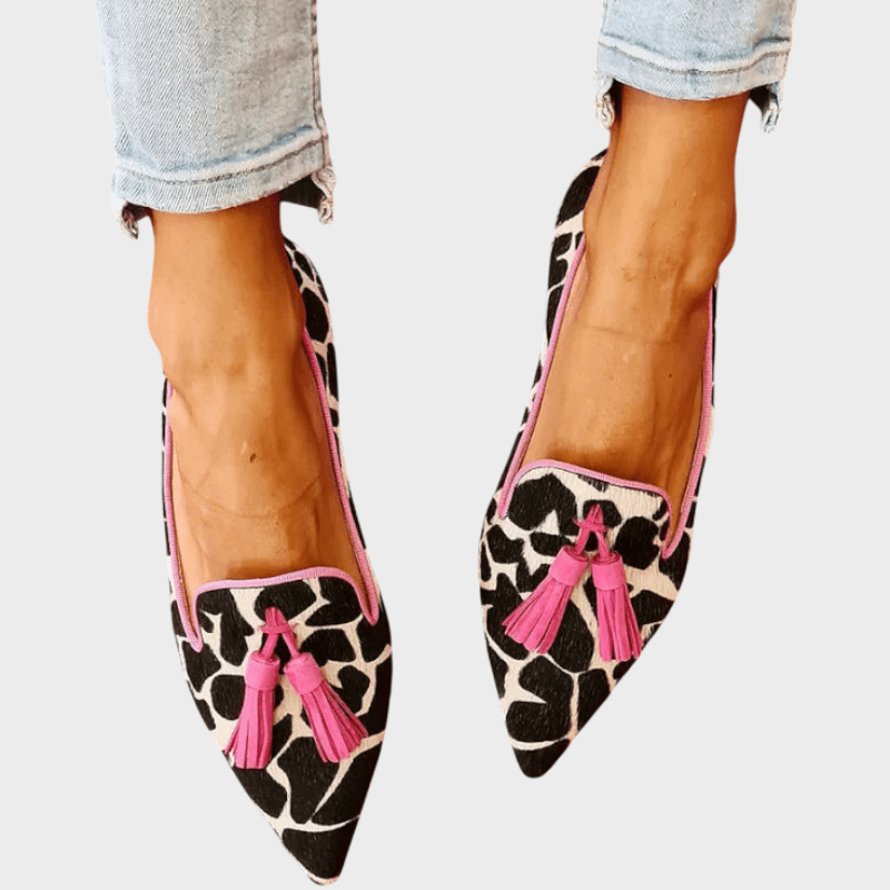 Damiana Animal Print Tassel Loafers - image 1