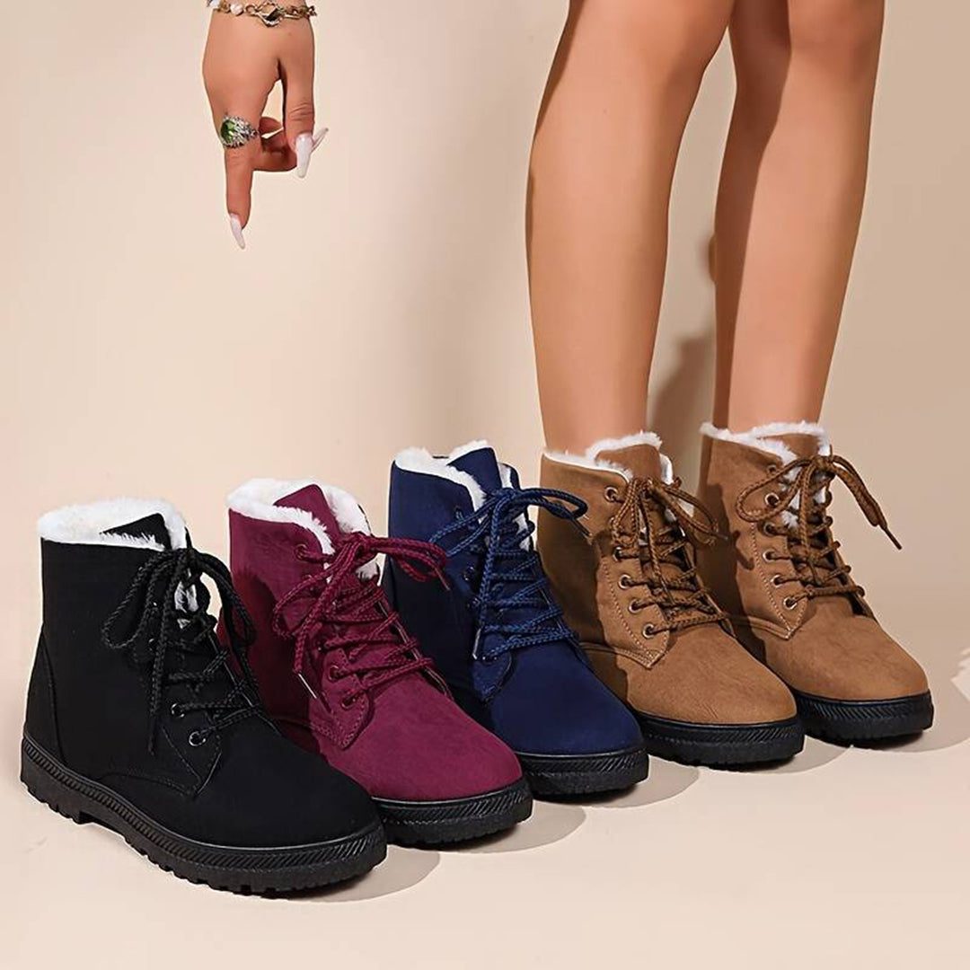 Birgitte | Women's Ankle Boots with Lace-Up and Fur Lining