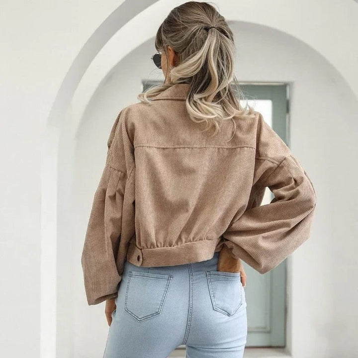 Liesel | Women's Corduroy Cropped Bomber Jacket