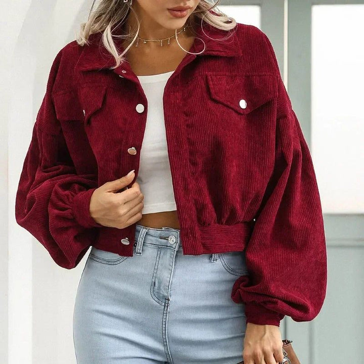 Liesel | Women's Corduroy Cropped Bomber Jacket