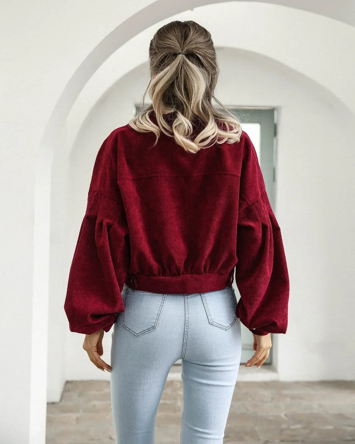 Liesel | Women's Corduroy Cropped Bomber Jacket