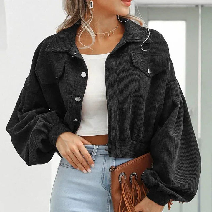 Liesel | Women's Corduroy Cropped Bomber Jacket