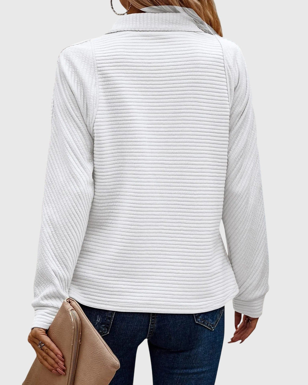 Brunna | Women's Ribbed Knit Half-Zip Sweater