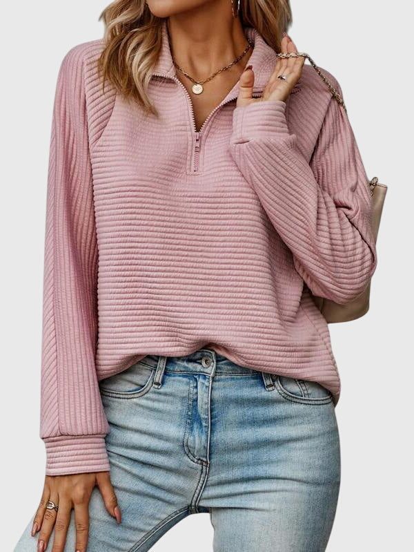 Brunna | Women's Ribbed Knit Half-Zip Sweater