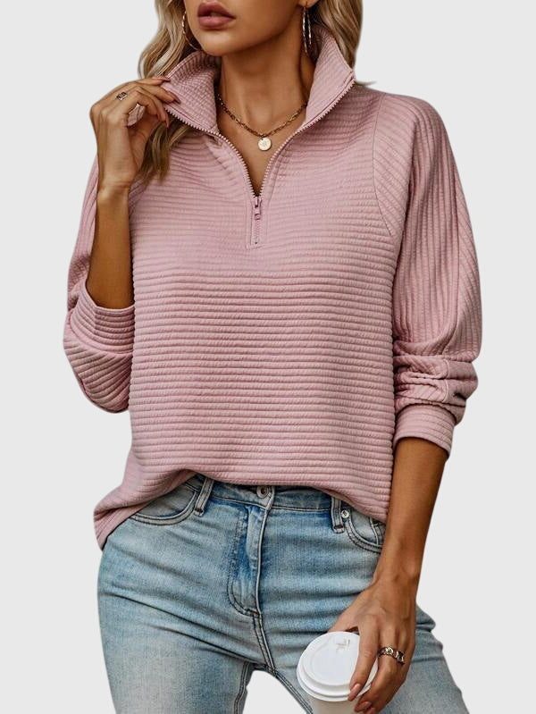 Brunna | Women's Ribbed Knit Half-Zip Sweater