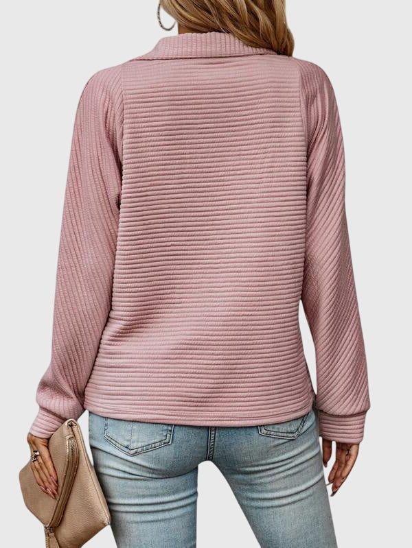 Brunna | Women's Ribbed Knit Half-Zip Sweater