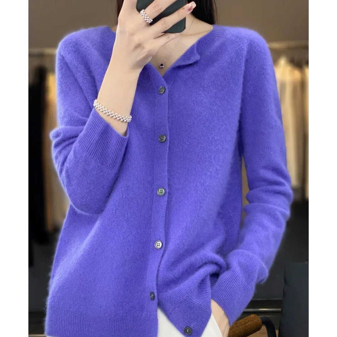 Charlize | Women's Knit Cardigan with Button-Up