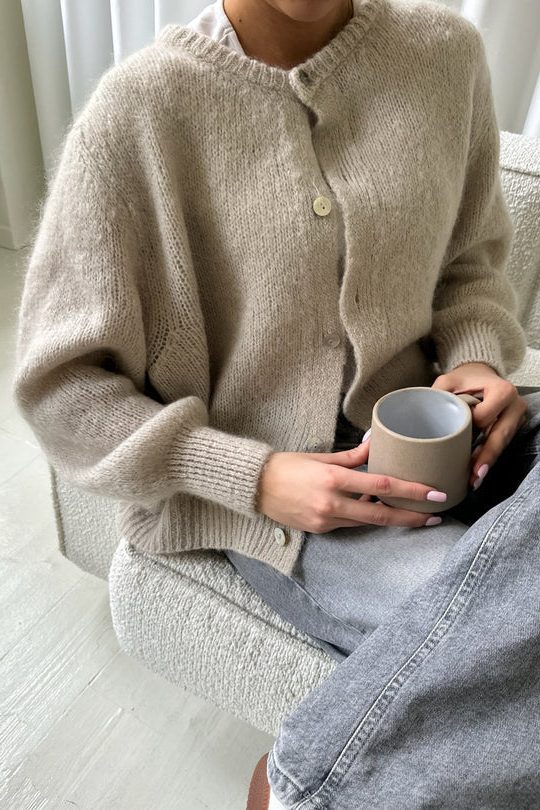 Vigdis | Women's Button-Up Knit Cardigan with Long Sleeves