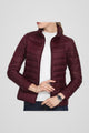 Wilhelmine | Women's Hooded Zip-Front Padded Jacket for Fall and Winter in Wine Red