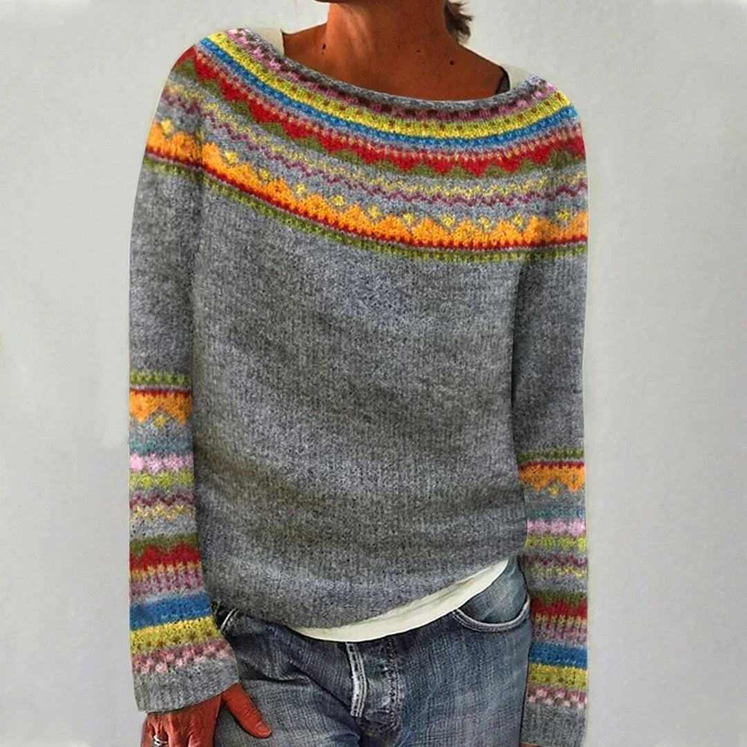 Selene | Crew Neck Ribbed Knit Sweater for Women - Lavinem