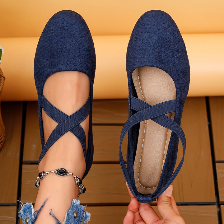 Tilda | Women's Cross-Strap Wedge Comfort Flats