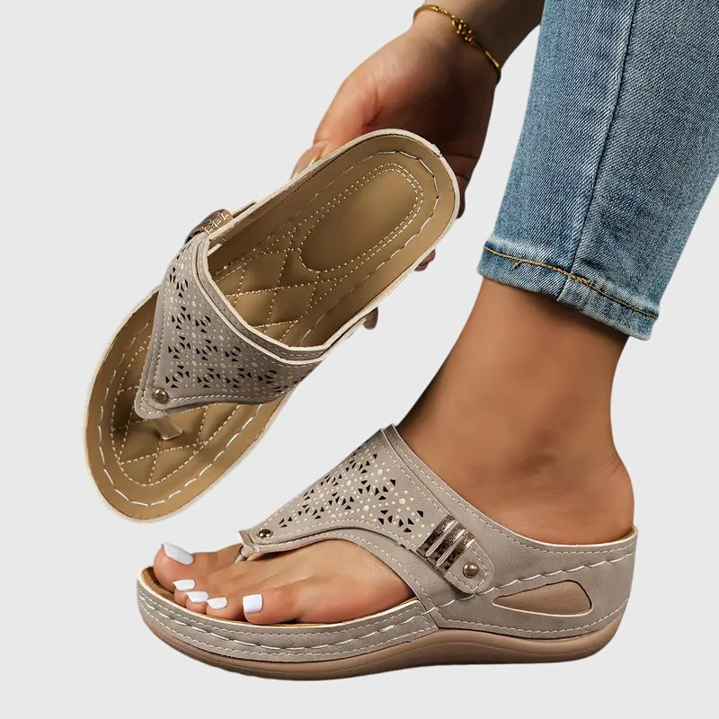 Women's Orthopedic Comfort Wedge Slip-On Sandals for Sunny Days — view 5