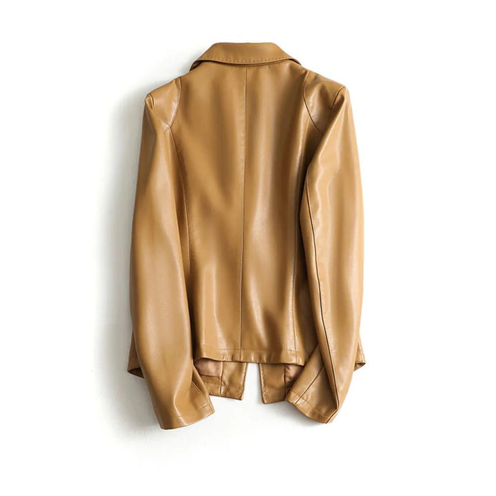 Camellia | Women's Leather-Look Single-Breasted Blazer with Lapel