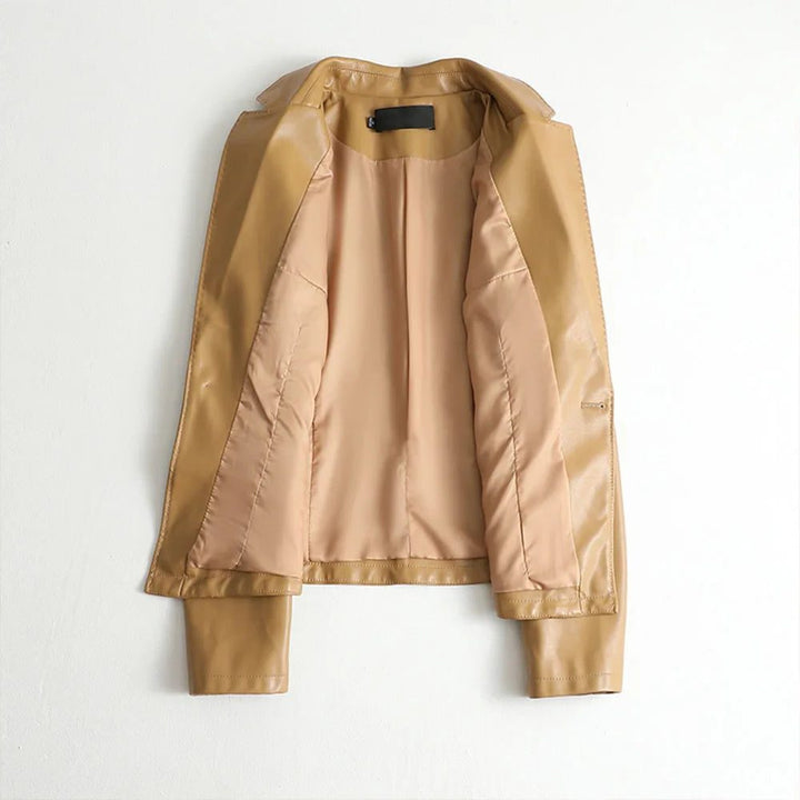Camellia | Women's Leather-Look Single-Breasted Blazer with Lapel