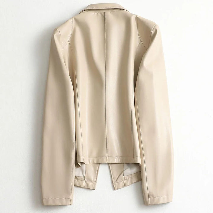 Camellia | Women's Leather-Look Single-Breasted Blazer with Lapel