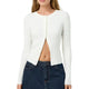 Tiziana | Women's Fitted Ribbed Crew Neck Cardigan