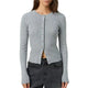 Tiziana | Women's Fitted Ribbed Crew Neck Cardigan