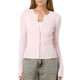 Tiziana | Women's Fitted Ribbed Crew Neck Cardigan