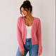 Jacquetta | Women's V-Neck Fuzzy Knit Cardigan