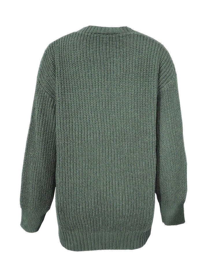 Carla | Women's Chunky Knit Oversized Cardigan with Button-Front