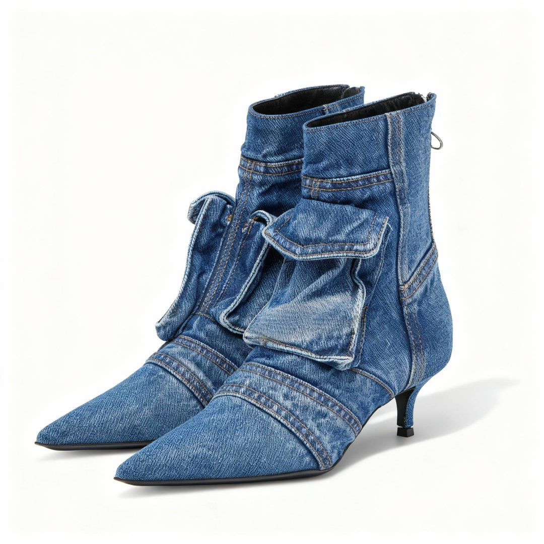 Vanora | Women's Denim Cargo Ankle Boots