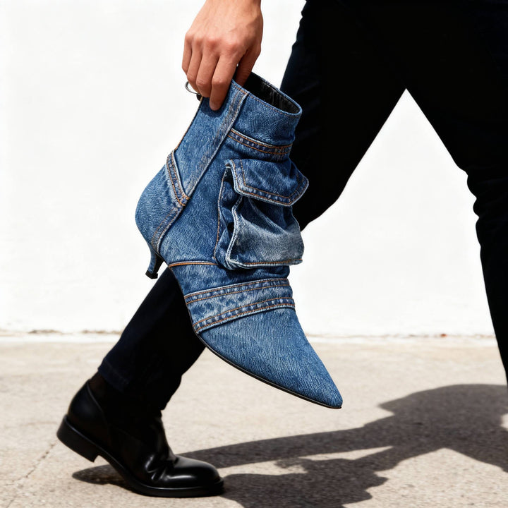 Vanora | Women's Denim Cargo Ankle Boots