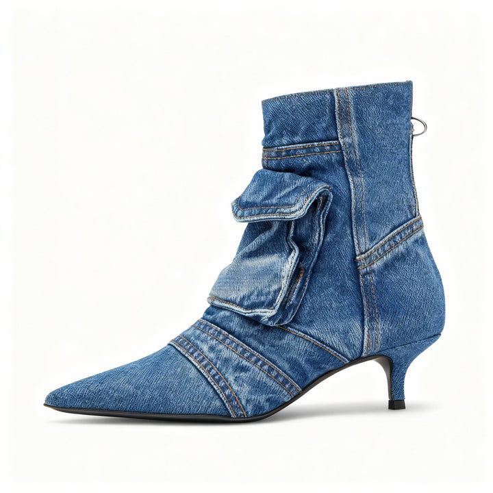 Vanora | Women's Denim Cargo Ankle Boots