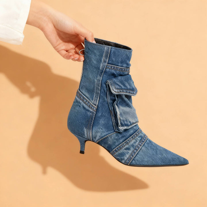 Vanora | Women's Denim Cargo Ankle Boots