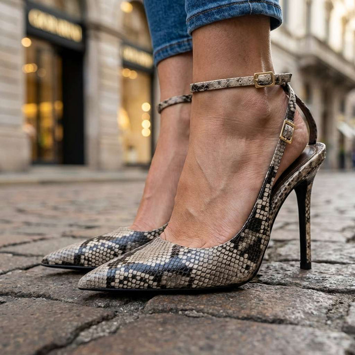 Verlinde | Women's Animal Print Ankle-Strap Pumps